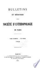 Bulletins et mémoires de la Société d'anthropologie de Paris