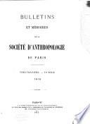 Bulletins et mémoires de la Société d'anthropologie de Paris