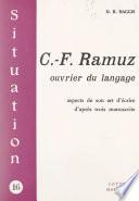 C.-F. Ramuz, ouvrier du langage