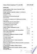 Cahier d'études linguistiques
