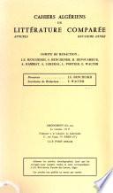 Cahiers algériens de littérature comparée