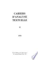 Cahiers d'analyse textuelle