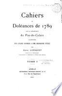 Cahiers de doléances de 1789 dans le département du Pas-de-Calais