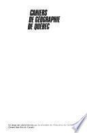 Cahiers de géographie de Québec