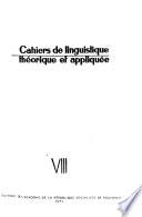 Cahiers de linguistique théorique et appliquée