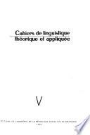 Cahiers de linguistique théorique et appliquée