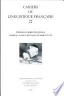 Cahiers de Linguistuque Francaise 22