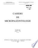 Cahiers de micropaléontologie