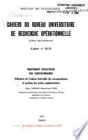 Cahiers du Bureau Universitaire de Recherche opérationnelle