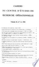 Cahiers du Centre d'études de recherche opérationnelle