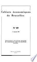 Cahiers économiques de Bruxelles