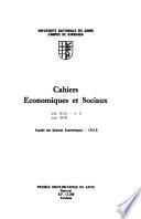 Cahiers Économiques Et Sociaux
