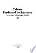 Cahiers Ferdinand de Saussure