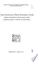 Cahiers internationaux d'histoire économique et sociale