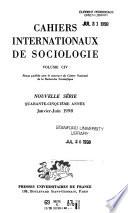 Cahiers internationaux de sociologie