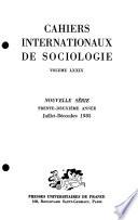 Cahiers internationaux de sociologie