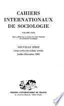 Cahiers internationaux de sociologie