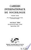 Cahiers internationaux de sociologie