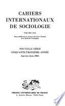 Cahiers internationaux de sociologie