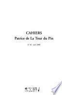 Cahiers Patrice de La Tour du Pin