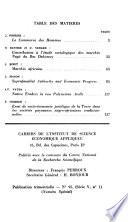 Cahiers. Série V: Humanités, Èconomie, Ethnologie, Sociologie