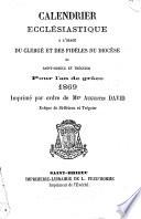 Calendrier ecclésiastique a l'usage du clergé et des fidéles du diocèse Saint-Brieuc et Tréguier