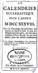 Calendrier ecclesiastique pour l'annee ...