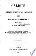 Caliste, ou: Lettres écrites de Lausanne