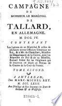 Campagne de Monsieur le Marechal de Tallard, en Allemagne. L'an 1704