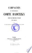 Campagnes du feldmaréchal comte Radetzky dans le nord de l'Italie en 1848-49