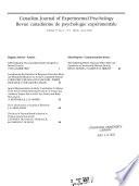 Canadian Journal of Experimental Psychology