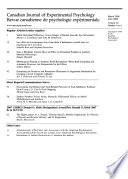 Canadian Journal of Experimental Psychology