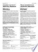 Canadian Journal of Veterinary Research