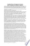 Canadian Review of Comparative Literature