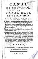 Canal de Provence, ou canal d'Aix et de Marseille