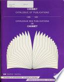 CANMET Catalogue of Publications