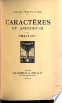 Caractères et anecdotes de Chamfort