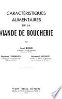 Caractéristiques alimentaires de la viande de boucherie