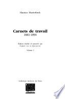 Carnets de travail, 1881-1890