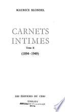 Carnets intimes: 1894-1949