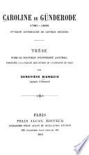 Caroline de Günderode, 1780-1806