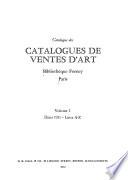 Catalog of the catalogs of sales of art