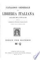 Catalogo generale della libreria italiana ...