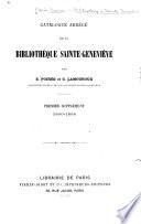 Catalogue abrégé de la Bibliothèque Sainte-Geneviève