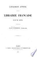 Catalogue annuel de la librairie francaise