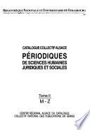 Catalogue collectif Alsace, périodiques de sciences humaines, juridiques et sociales