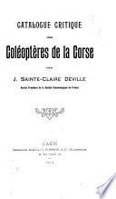 Catalogue critique des coléoptères de la Corse