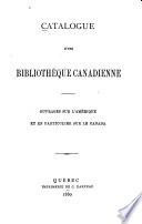 Catalogue d'une bibliothèque canadienne