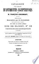 Catalogue d'une collection d'antiquités égyptiennes