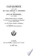Catalogue d'une partie des livres composant la bibliothèque des ducs de Bourgogne